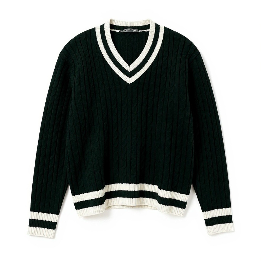 Classic Green and White Sweater